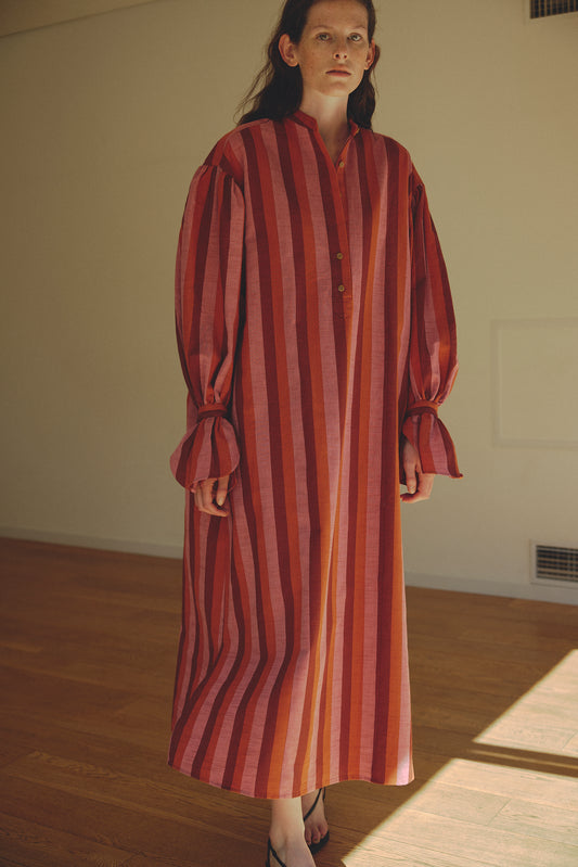 Aizu Momen Striped Dress