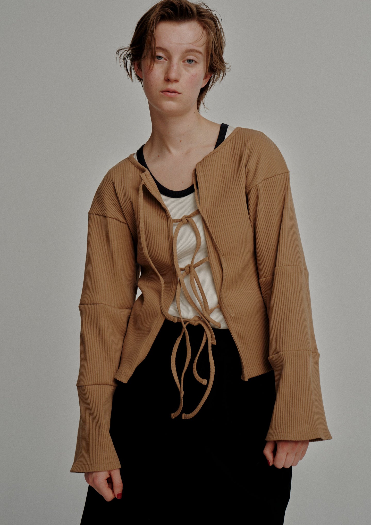 Front Ribbon Cardigan