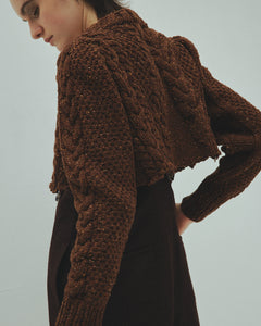 Cable Short Cardigan