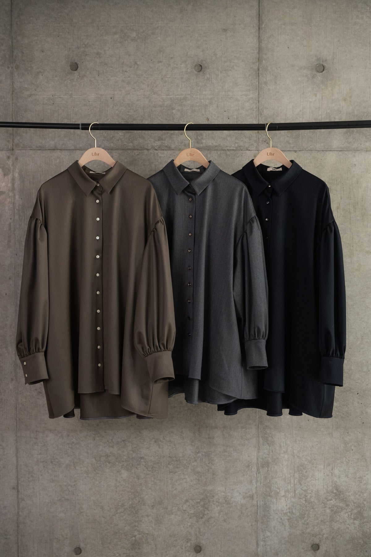 Wool Satin Volume Shirt