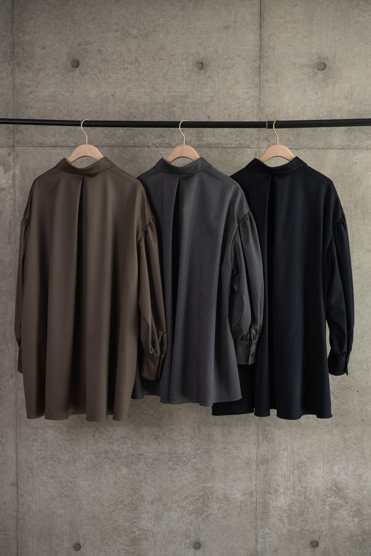 Wool Satin Volume Shirt