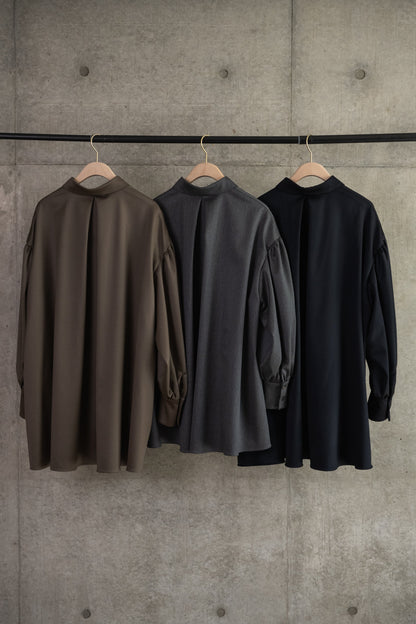 Wool Satin Volume Shirt