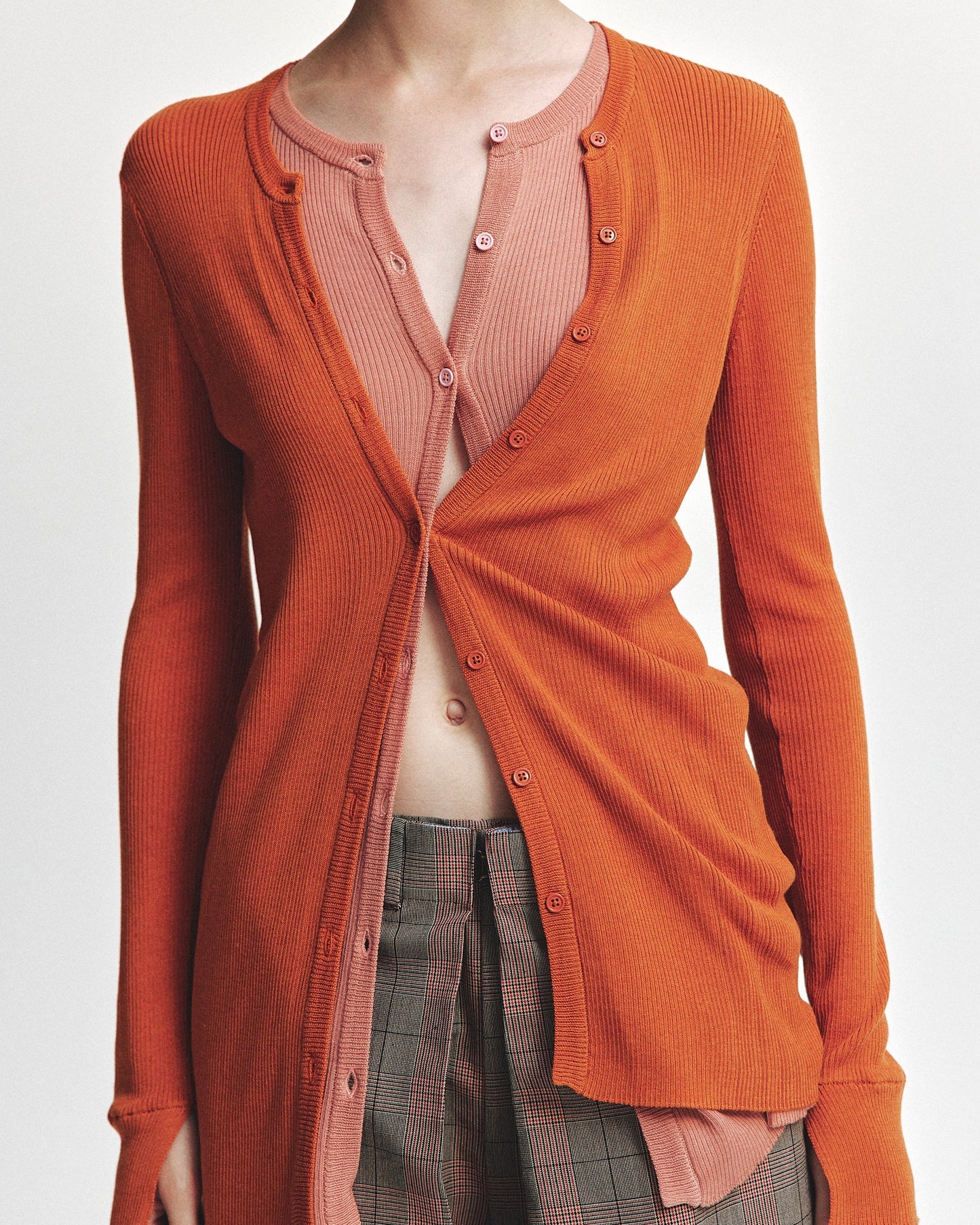 Rib Layered Cardigan