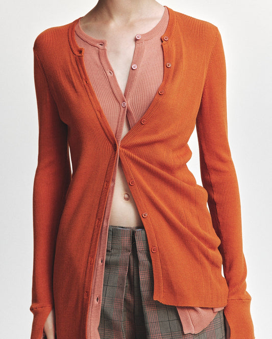 Rib Layered Cardigan