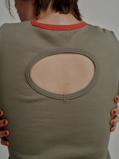Back Open Rib Tee