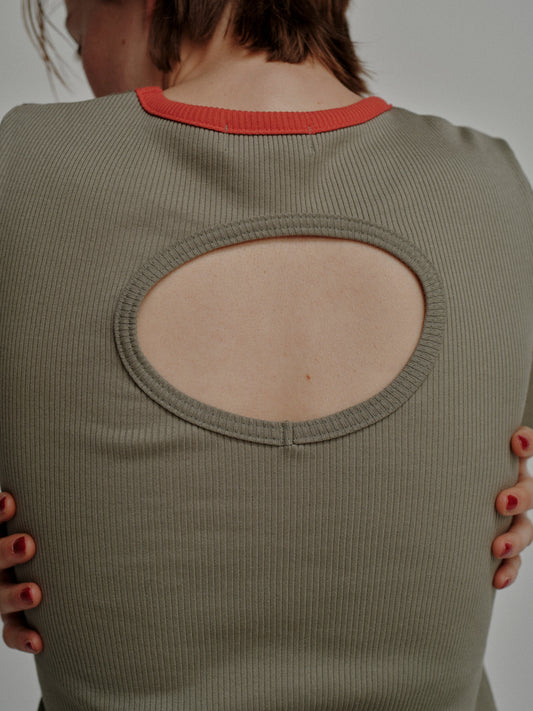 Back Open Rib Tee