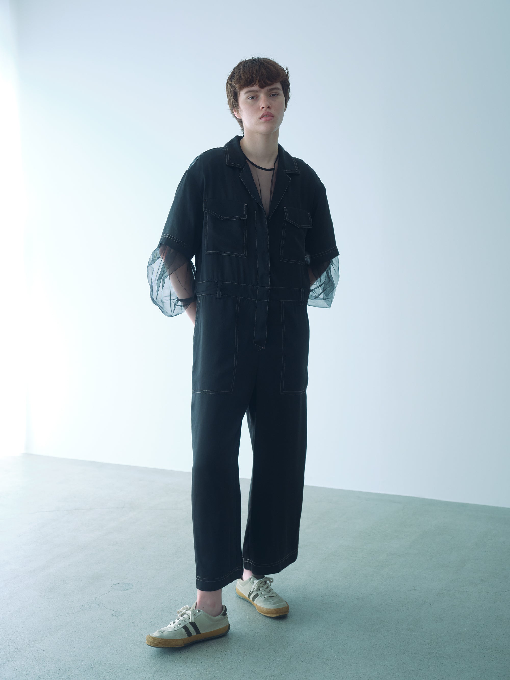 サロペット・オーバーオール・オールインワン Uhr / Satin Jumpsuit BLACK 38 Satin Jumpsuit – Uhr Online store