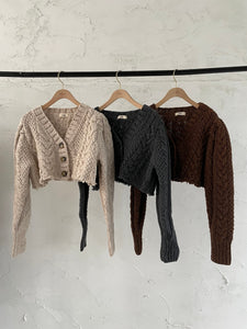 Cable Short Cardigan