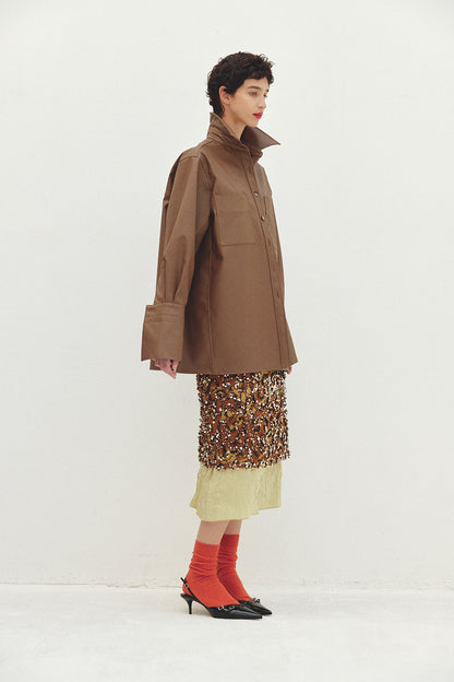 Eco Leather Shirt Jacket