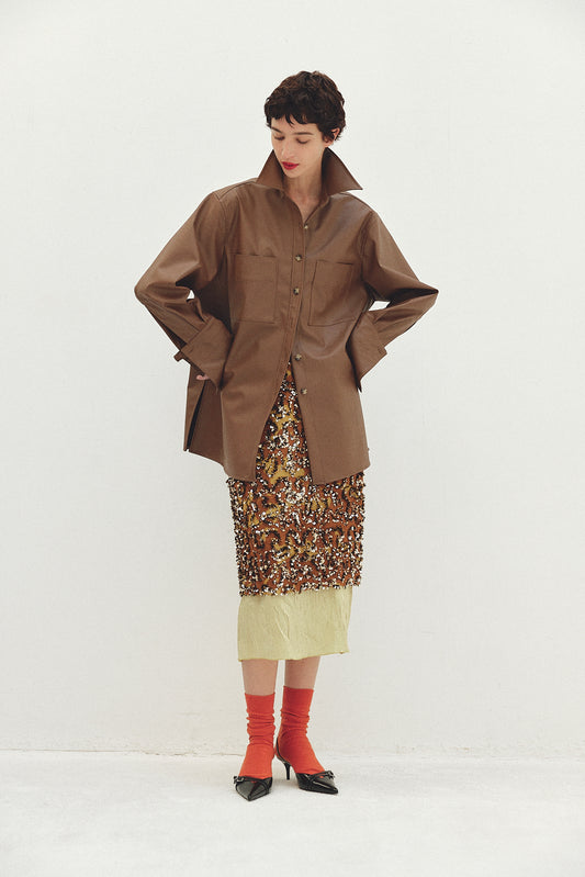 Eco Leather Shirt Jacket