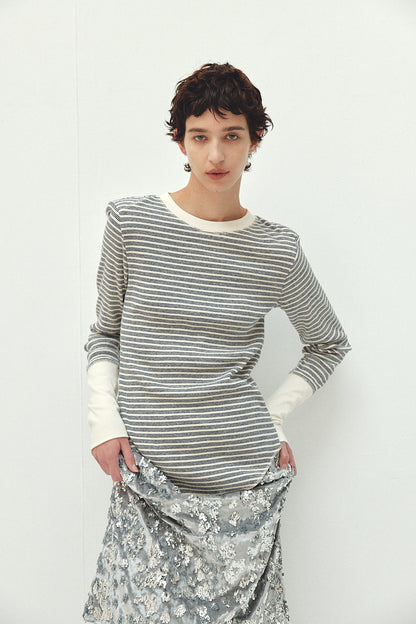 Rib Power Shoulder Tops