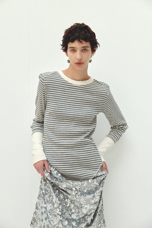Rib Power Shoulder Tops
