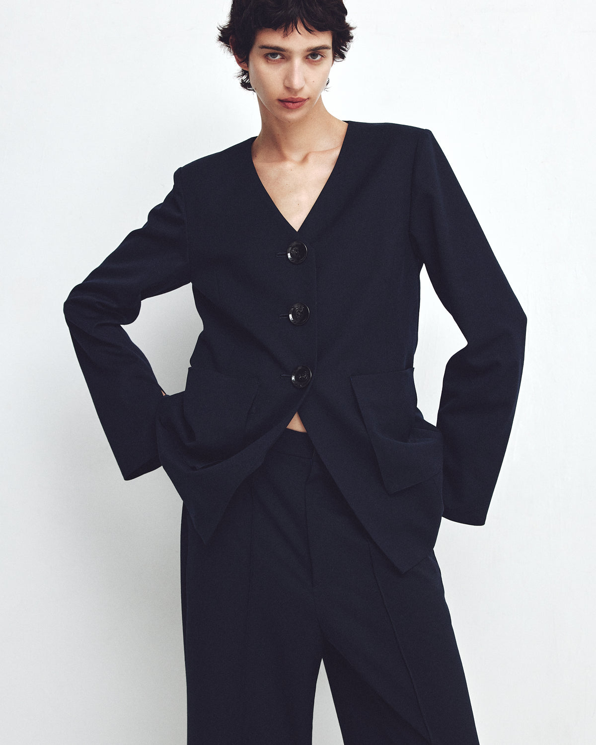 V Neck Tailored Jacket