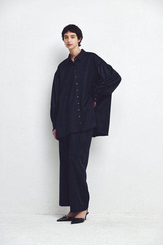 Wool Satin Volume Shirt