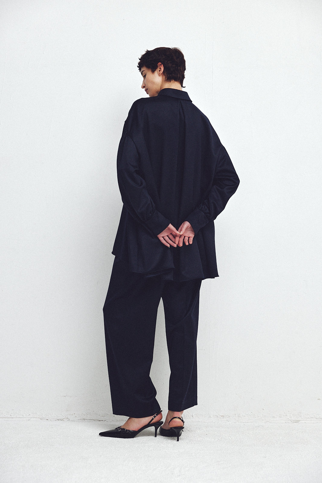Wool Satin Volume Shirt