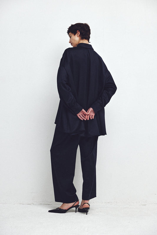 Wool Satin Volume Shirt