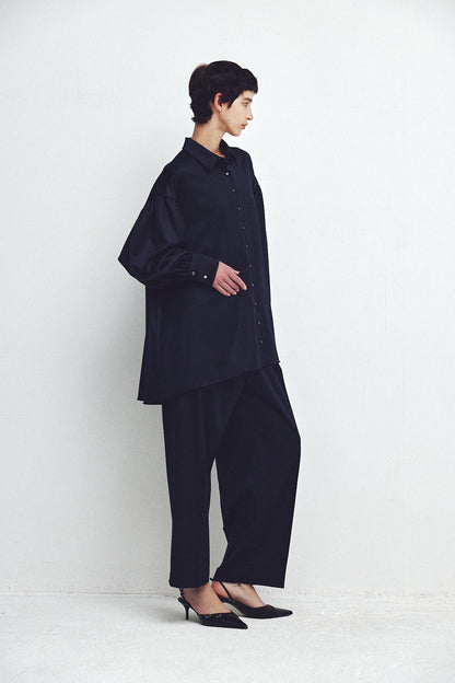 Wool Satin Volume Shirt