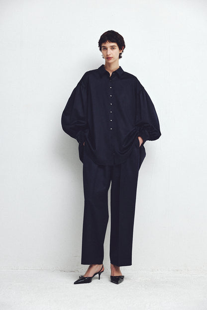 Wool Satin Volume Shirt