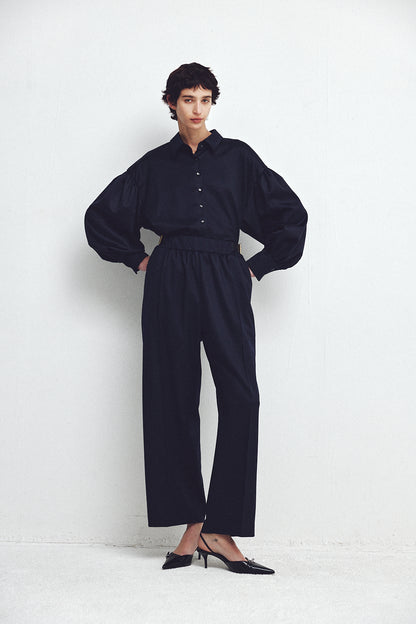 Wool Satin Volume Shirt