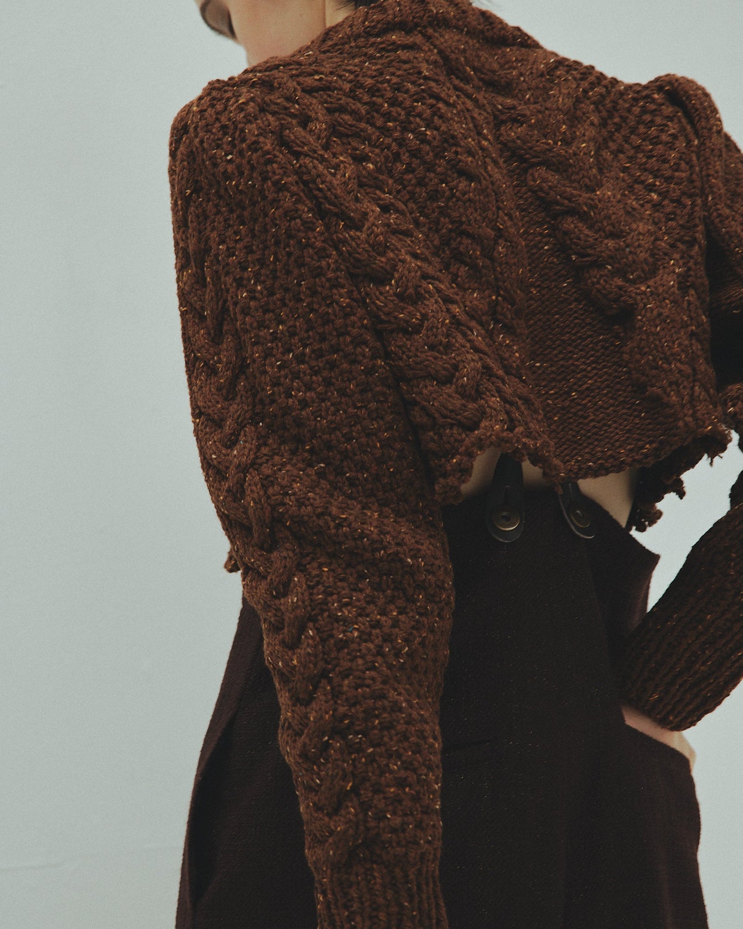 Cable Short Cardigan