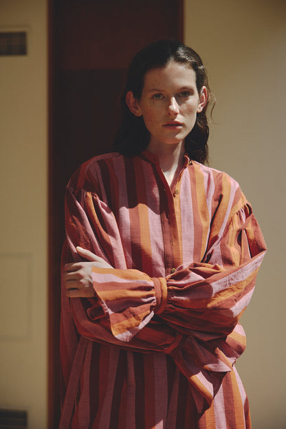 Aizu Momen Striped Dress