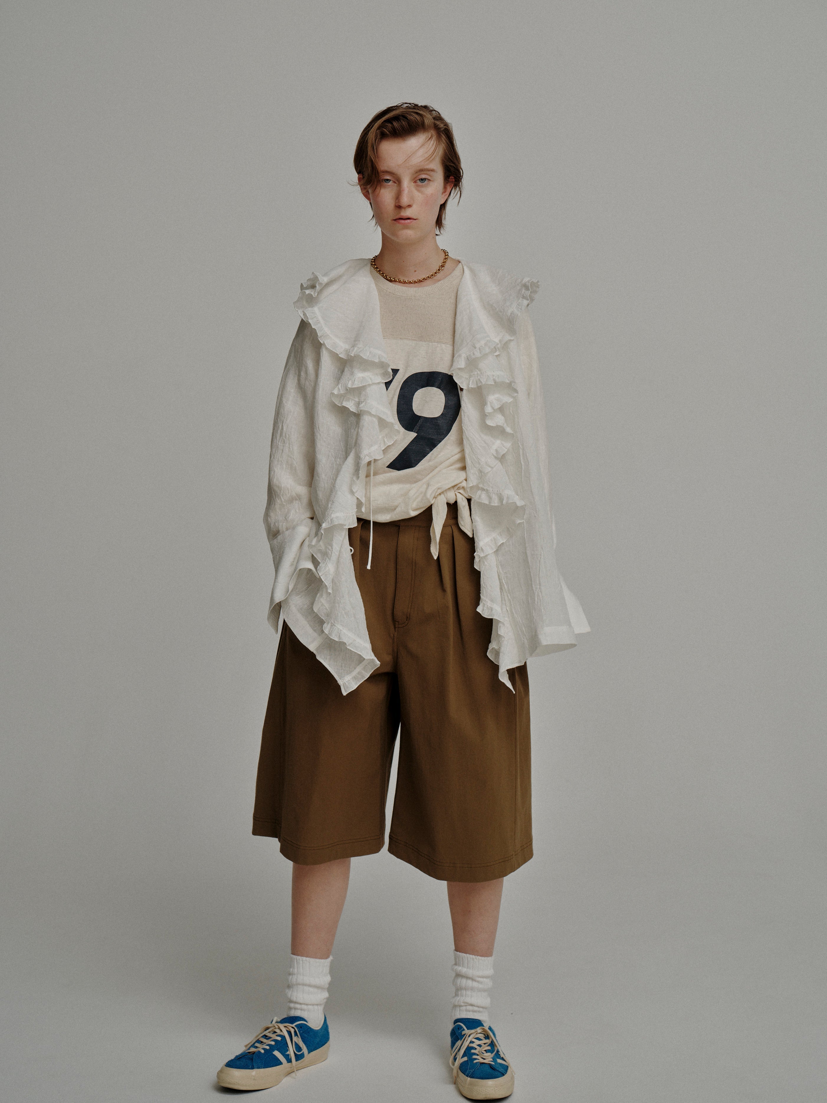 Uhr/ウーアRuffle Frill Shirt ホワイト Ruffle Frill Shirt – Uhr Online store