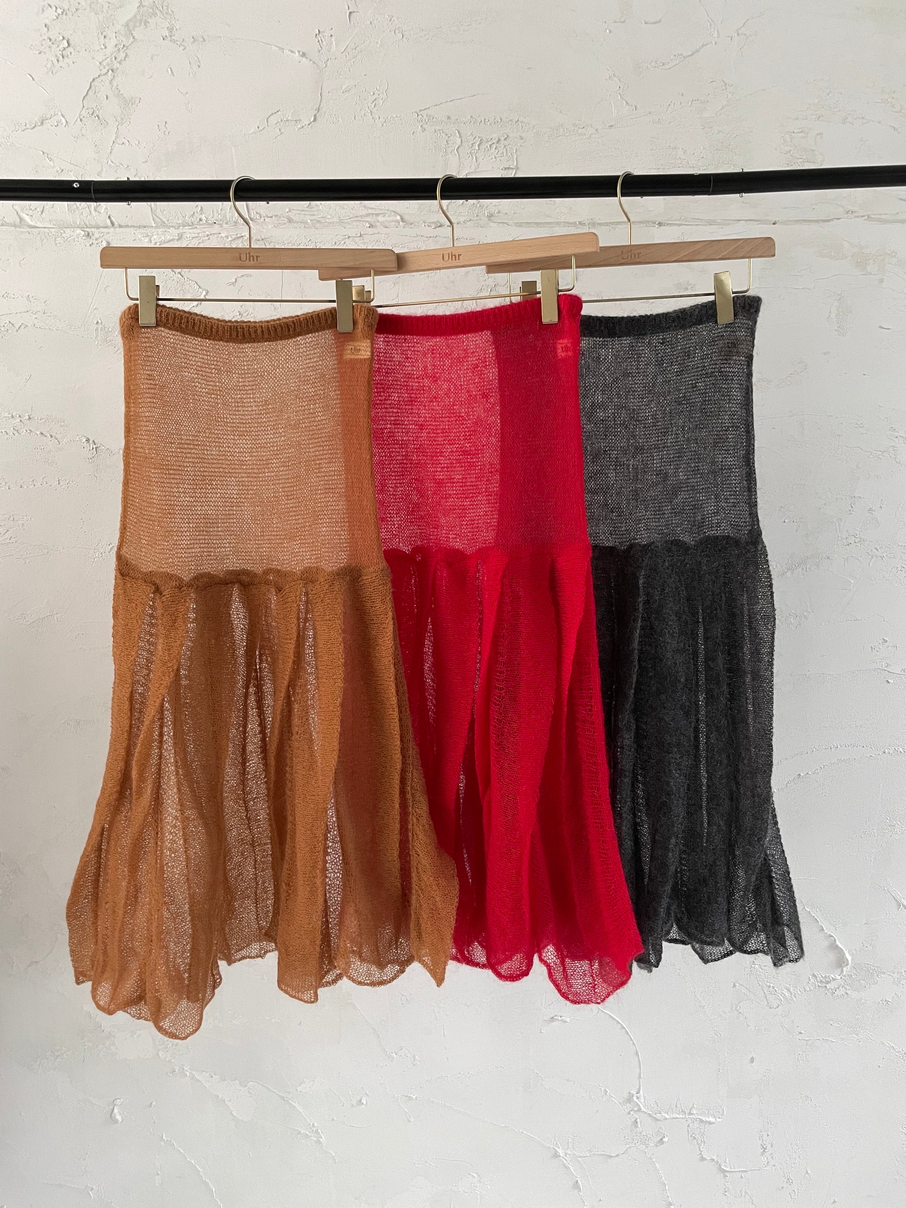 スカート Uhr/ Linen Big Button Skirt/ BROWN Linen Big Button Skirt – Uhr Online store