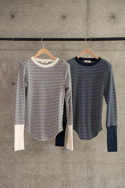 Rib Power Shoulder Tops