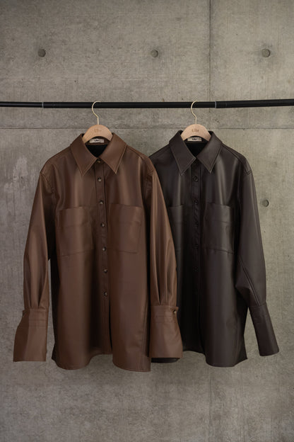 Eco Leather Shirt Jacket