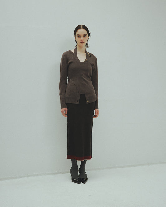 Zip up Knit Skirt