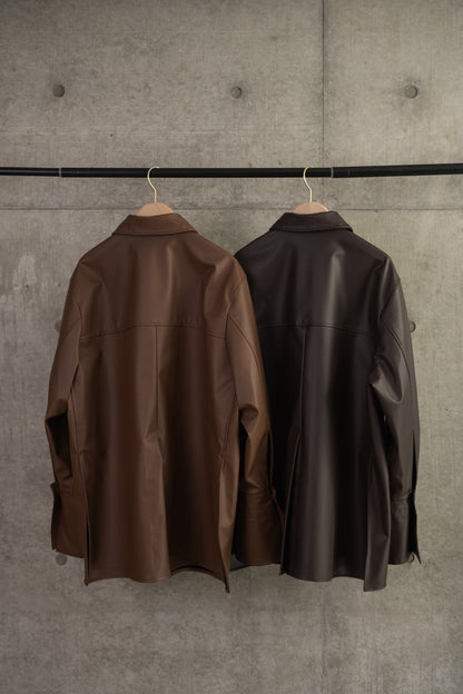 Eco Leather Shirt Jacket