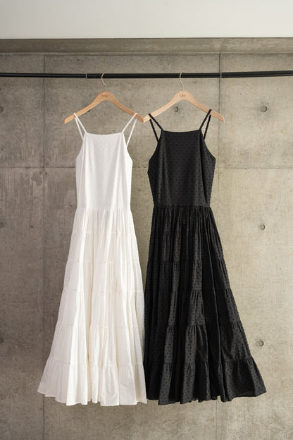Back Open Dot Tiered Dress