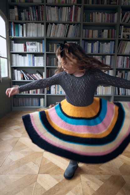 Multi Stripe Knit Skirt