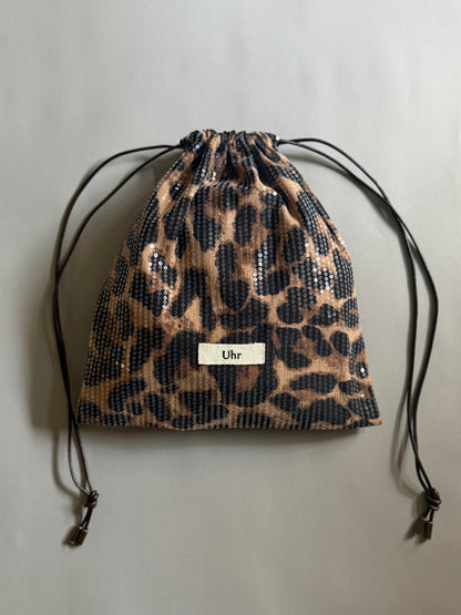 Leopard Spangle Pouch Bag