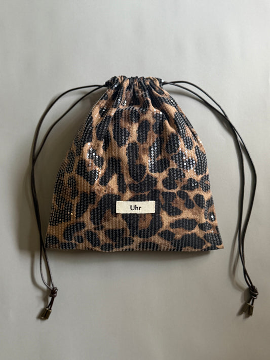 Leopard Spangle Pouch Bag