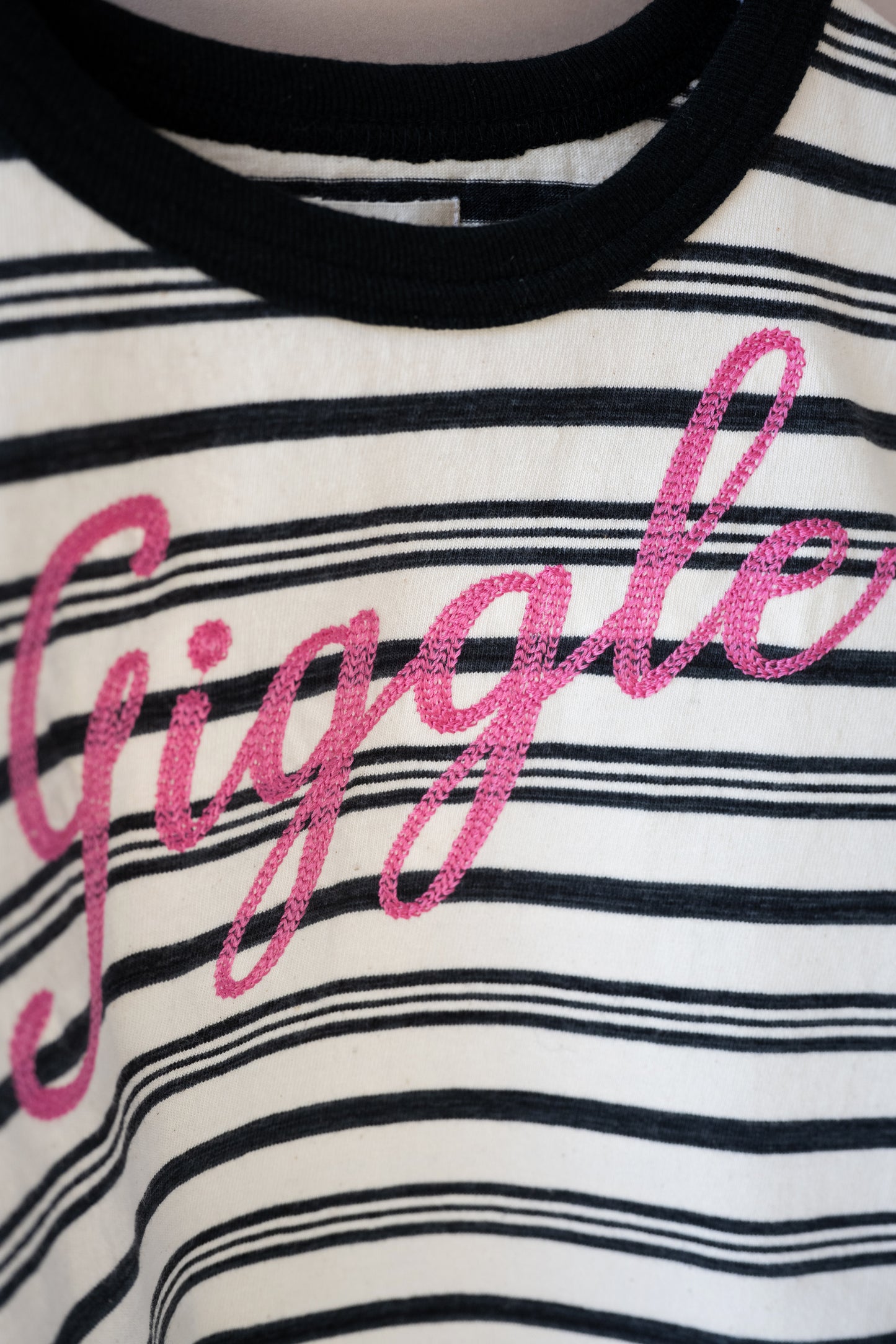 Embroidery Striped Tee