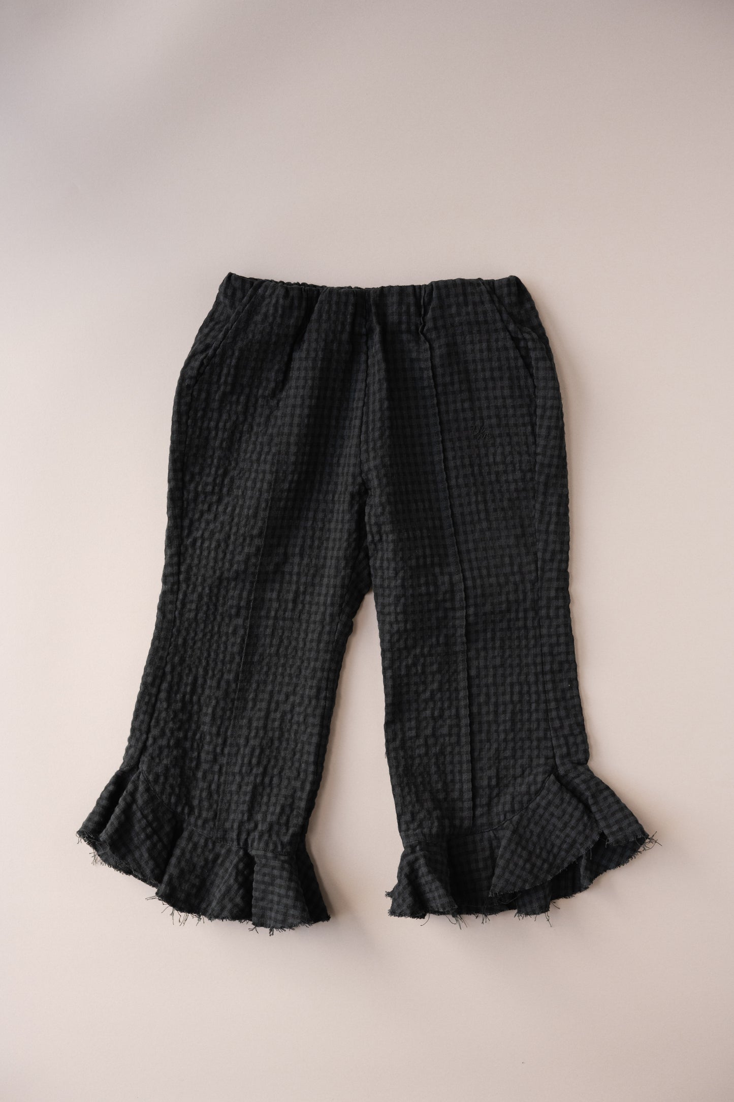 Checkered  Frill Pants