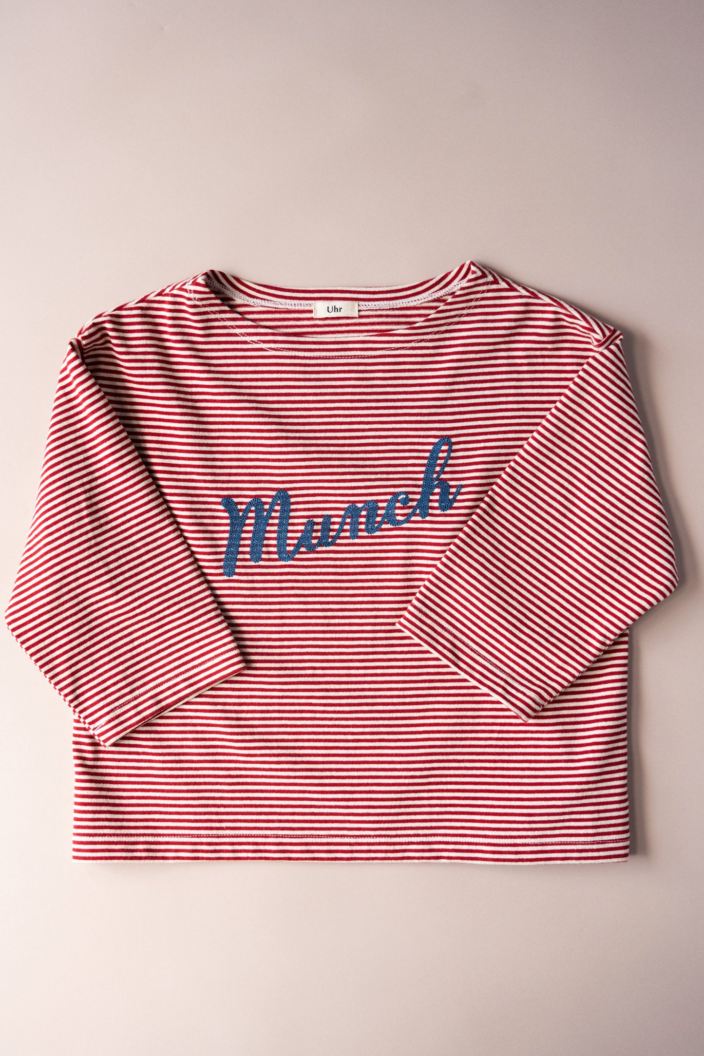 Striped Embroidery Long Tee