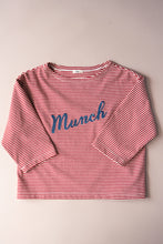 Striped Embroidery Long Tee