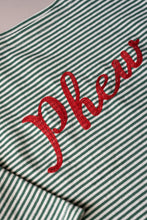 Striped Embroidery Long Tee