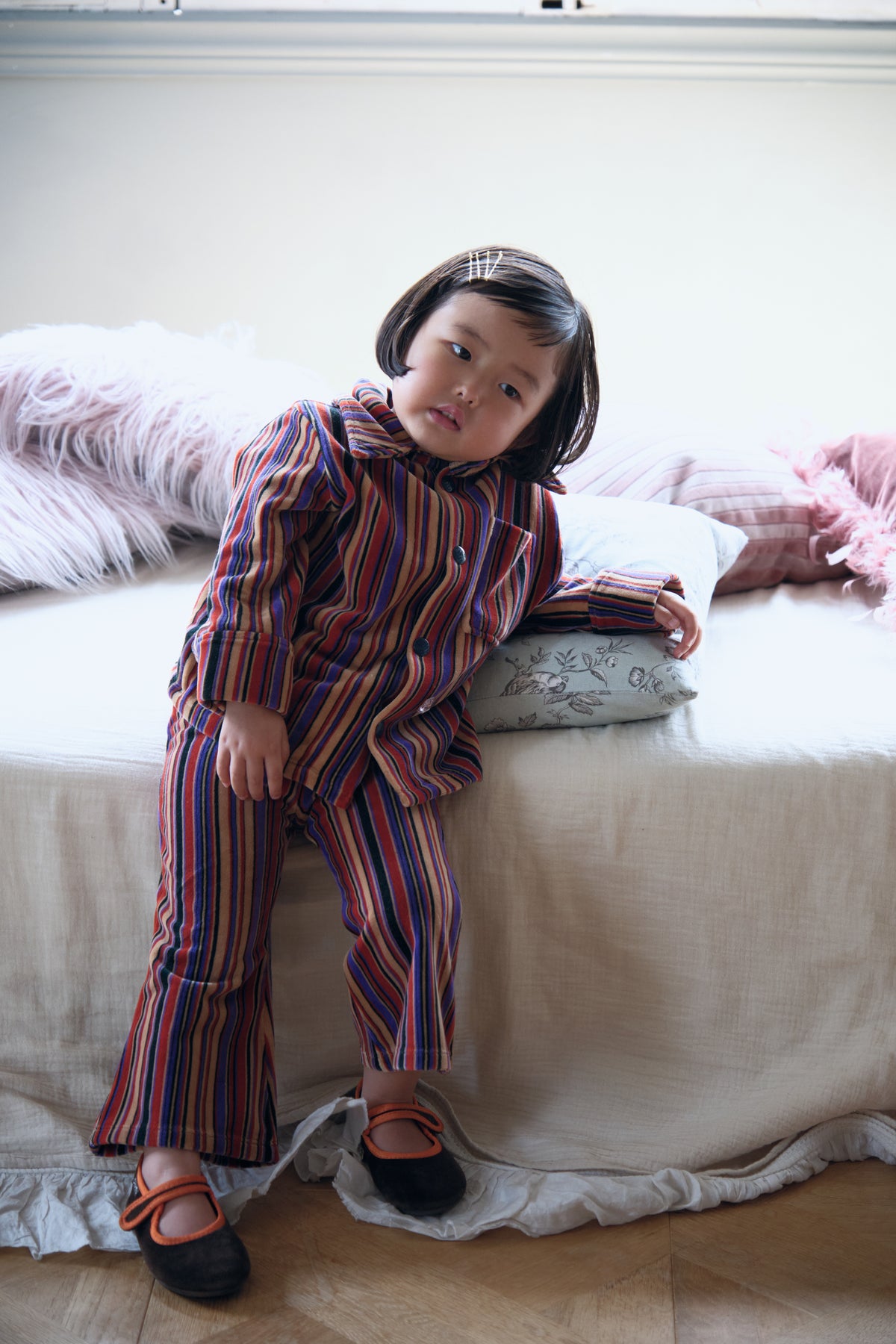 Play Stripe Velour Pants