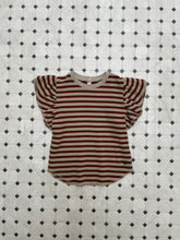 Multi Stripes Frill Sleeve Tee