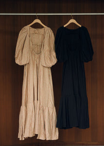 Puff Sleeve Back Open Dress