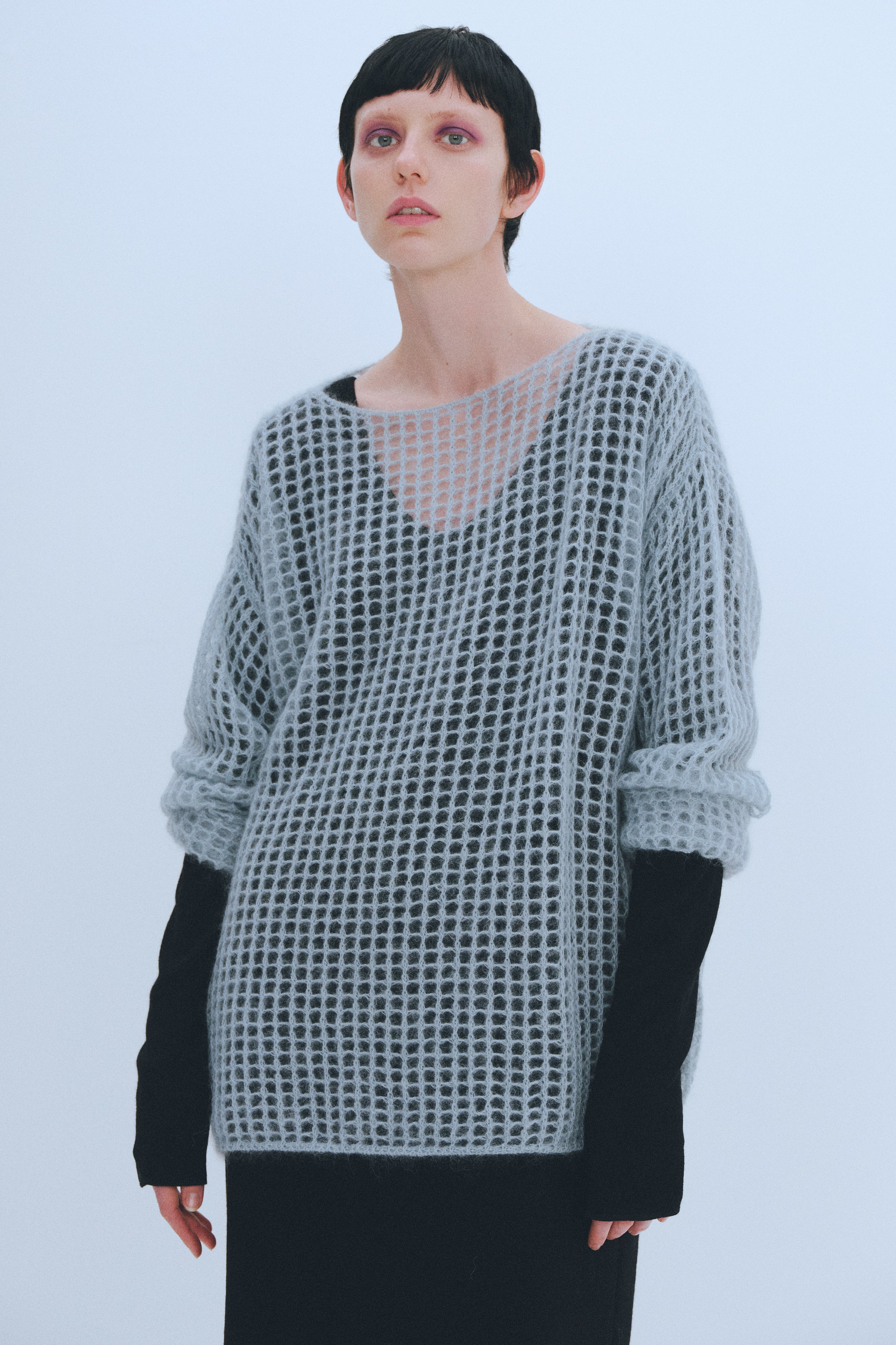 uhr mohair pull over loose knit モヘア ニット - ニット/セーター