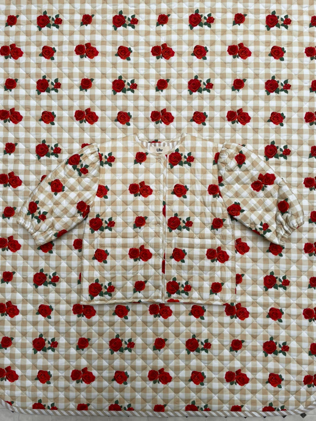 Flower Check Printed Jacket