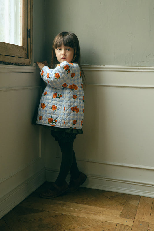 Flower Check Printed Jacket
