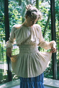 Shirring Jacquard Tunic