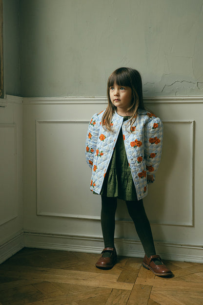 Flower Check Printed Jacket