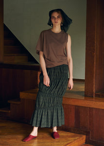 Flower Printed Gathered Skirt