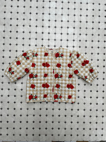 Flower Check Printed Jacket